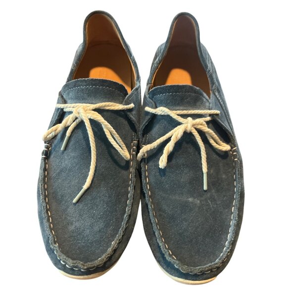 Oluka Kaa Driver Blue Suede Leather Mens‎ Slip-On Shoes 11 Casual Comfort - Picture 2 of 7